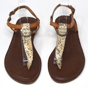 American Eagle Faux Snakeskin Thong Sandals
